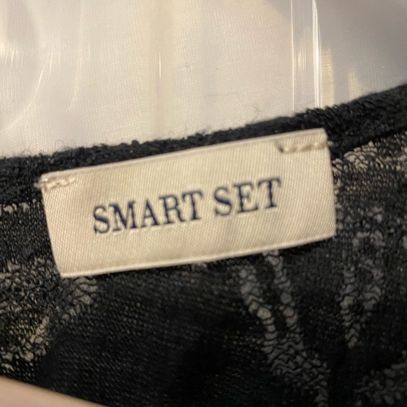 Smartset Women’s Black Lace Shirt, Size Large, Chic, Casual, Classic, Fall - Picture 3 of 6